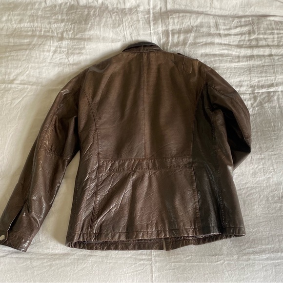 Zara Man Genuine Leather Jacket Mens Size L - Picture 2 of 11